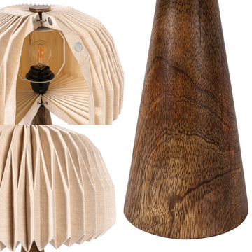 Sylvie 16" Modern Minimalist Paper Pleated Shade Mushroom Accent LED Table Lamp